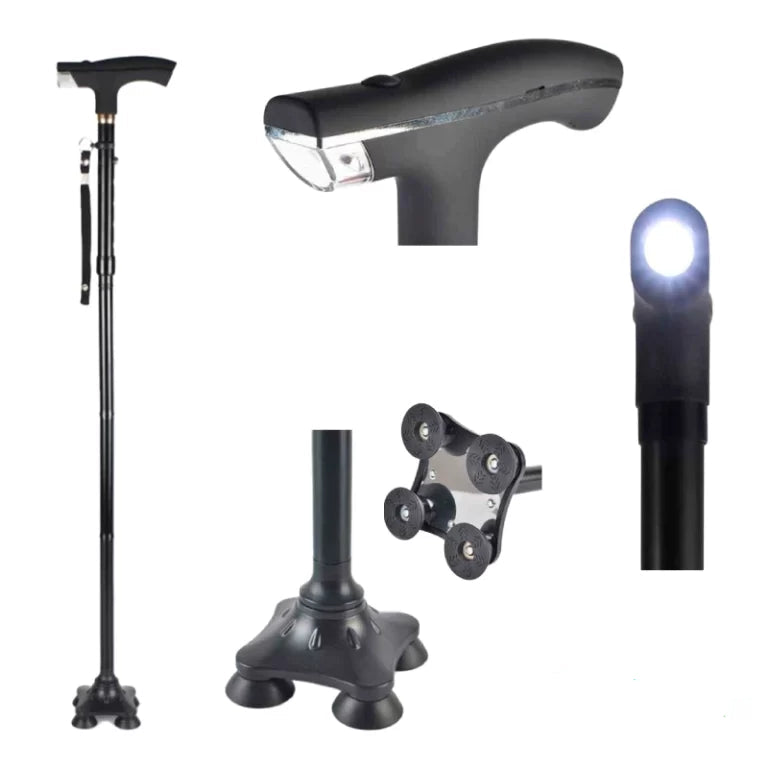 Bastón Para Caminar Plegable Con Luz LED